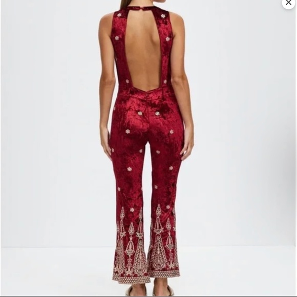 LENNI the label red Chromatic Jumpsuit in embellished velvet from Free People - Picture 3 of 6